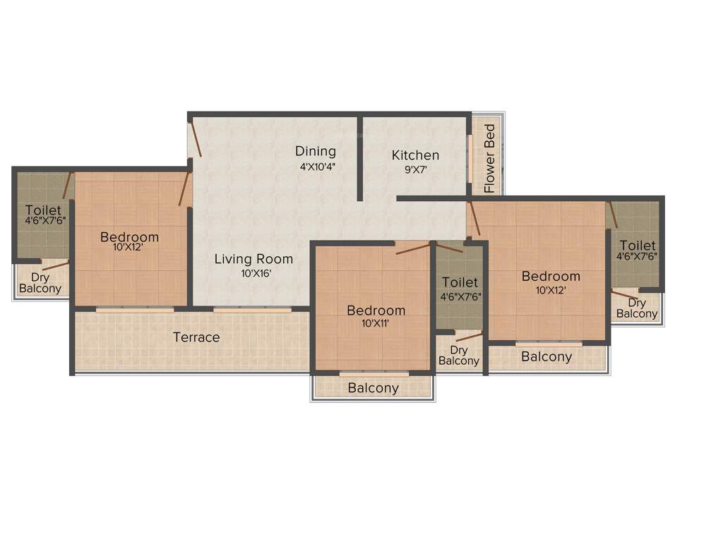 Satyam Majestic (3BHK+3T (1,550 sq ft) 1550 sq ft)