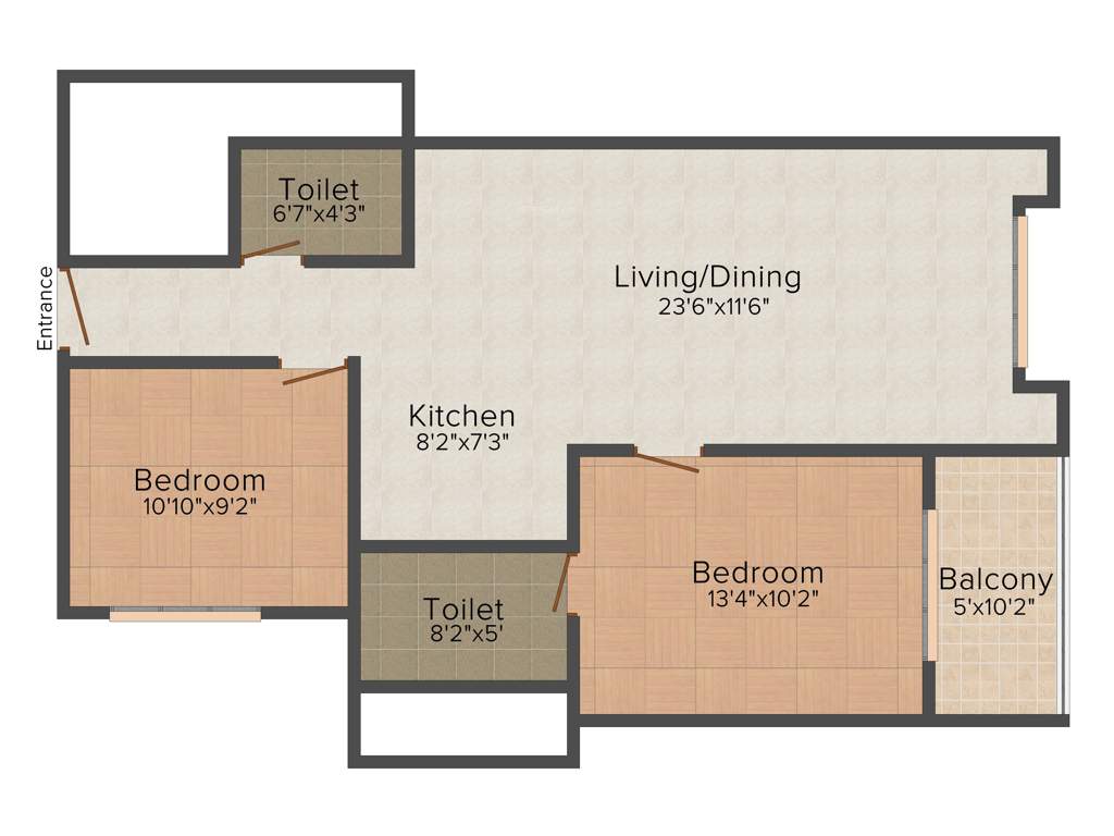 Green Lake Field Homes (2BHK+2T (971 sq ft) 971 sq ft)
