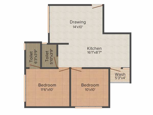 Krishna Krishna Heights (2BHK+2T (1,062 sq ft) 1062 sq ft)