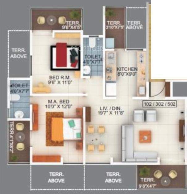 KFP Mirador (2BHK+2T (977 sq ft) 977 sq ft) KFP Mirador (2BHK+2T (977 sq ft) 977 sq ft)