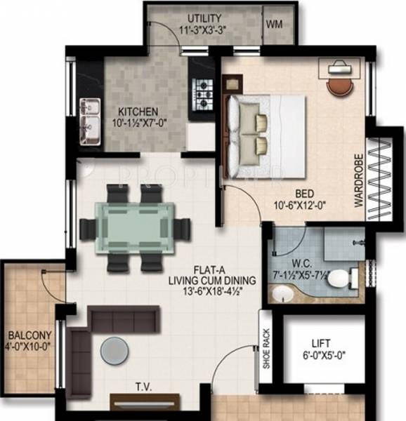 Devinarayan Petra (1BHK+1T (895 sq ft) 895 sq ft)