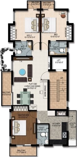 Devinarayan Petra (3BHK+3T (1,870 sq ft) 1870 sq ft)