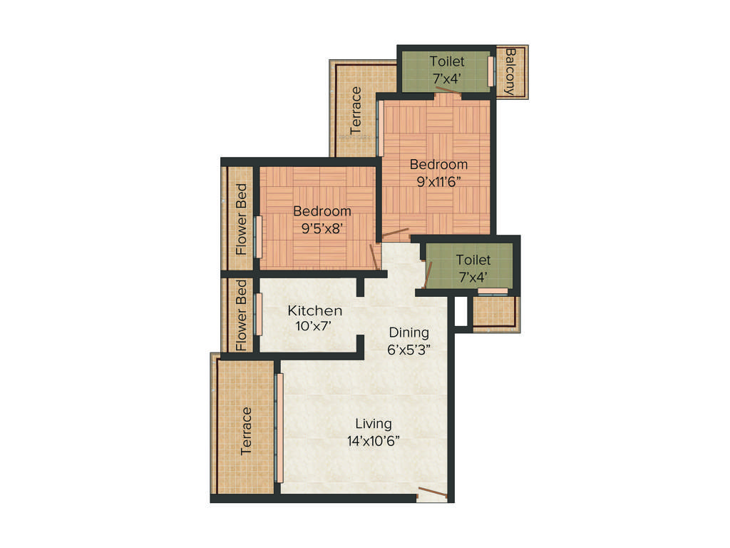 Shining Shining Marble Arch (2BHK+2T (1,000 sq ft) 1000 sq ft)