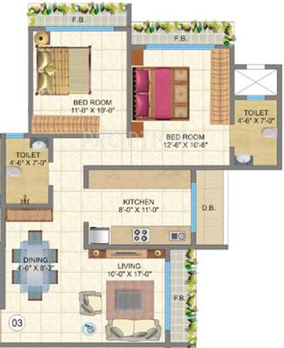Chheda New Gagangiri (2BHK+2T (1,125 sq ft) 1125 sq ft)