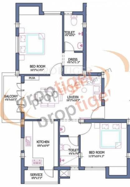 Firm Bliss (2BHK+2T (1,040 sq ft) 1040 sq ft)