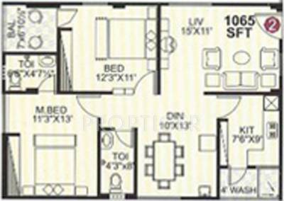 Amrutha Sai Brundavanam (2BHK+2T (1,065 sq ft) 1065 sq ft)