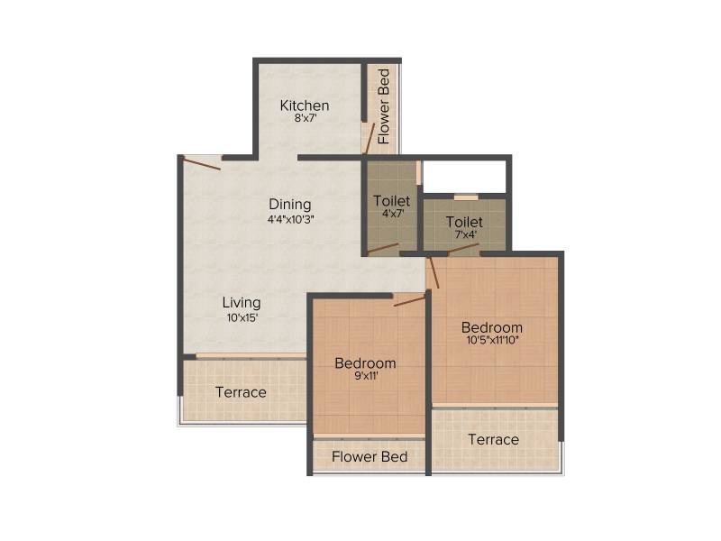 Proviso Heights (2BHK+2T (1,050 sq ft) 1050 sq ft)