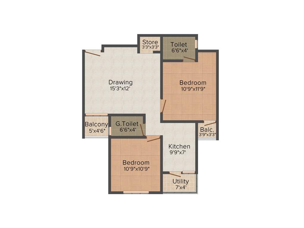 Dharmadev Swaminarayan Park (2BHK+2T (990 sq ft) 990 sq ft)