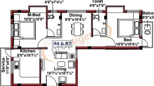 MKV Meenam Square (2BHK+2T (900 sq ft) 900 sq ft)