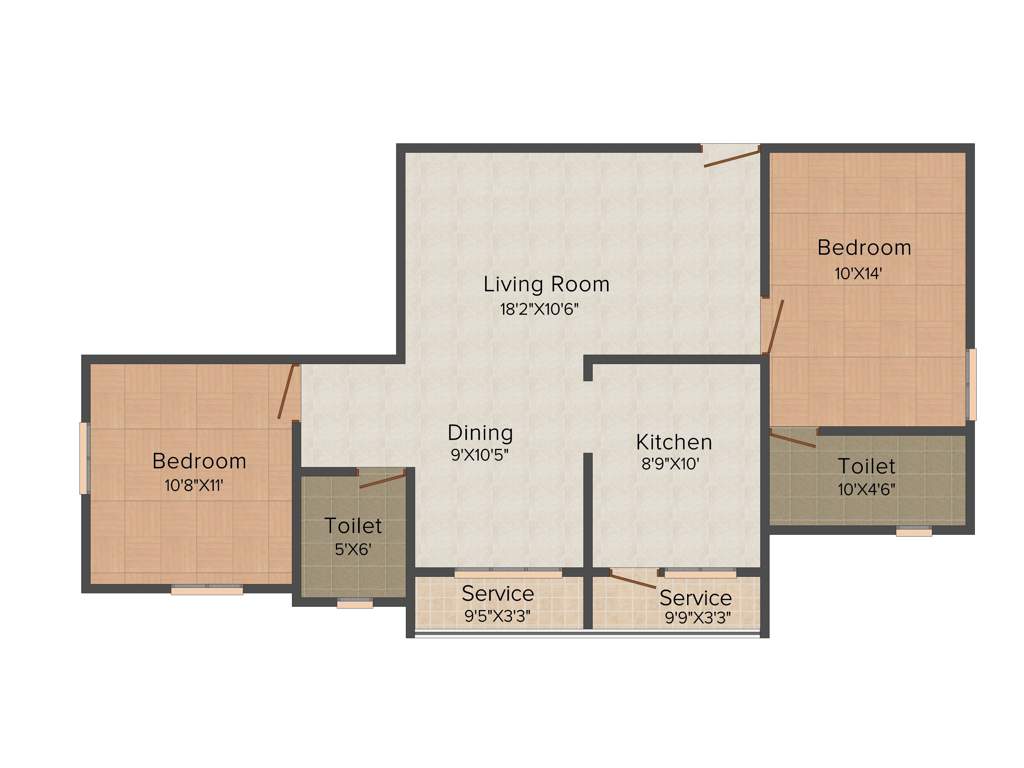 Guru Sai Krupa (2BHK+2T (1,061 sq ft) Pooja Room 1061 sq ft)