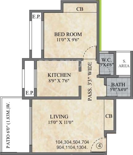 MS Vrindavan Shrushti (1BHK+1T (752 sq ft) 752 sq ft)