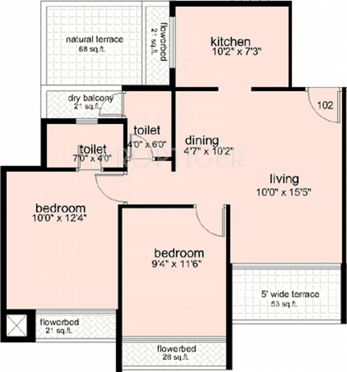 Reliable Balaji Shrishti (2BHK+2T (1,040 sq ft) 1040 sq ft) Reliable Balaji Shrishti (2BHK+2T (1,040 sq ft) 1040 sq ft)