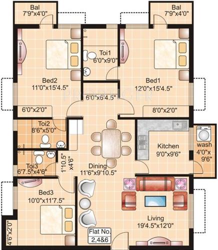 Golden Crocus (3BHK+3T (1,602 sq ft) 1602 sq ft) Golden Crocus (3BHK+3T (1,602 sq ft) 1602 sq ft)