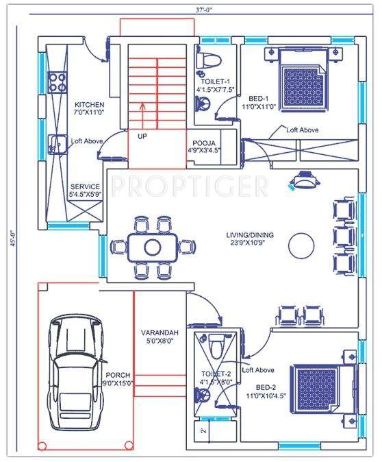 Anand Meadow Villas Phase I (3BHK+3T (1,964 sq ft)   Pooja Room 1964 sq ft)