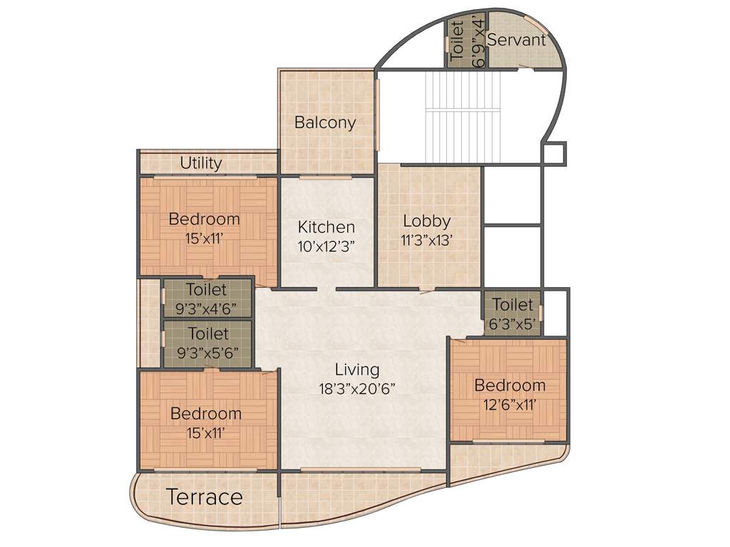 Ellora Glisten (3BHK+3T (2,125 sq ft) 2125 sq ft)
