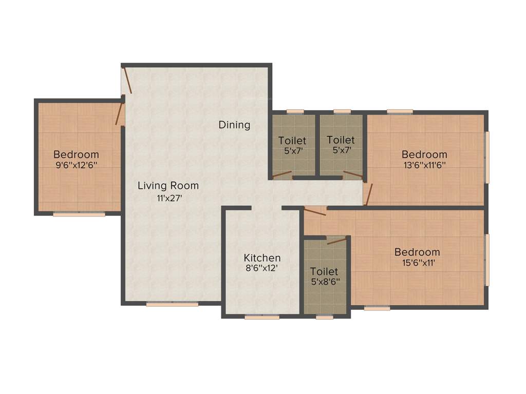 Kabra Jeevan Saathi (3BHK+3T (1,102 sq ft) 1102 sq ft)