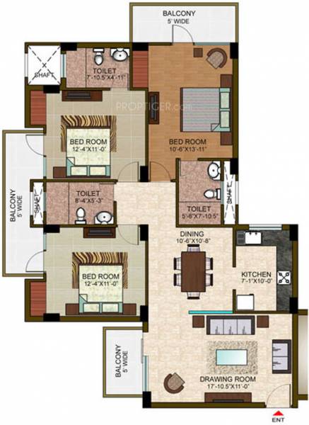 Ramprastha The View (3BHK+3T (1,485 sq ft) 1485 sq ft) Ramprastha The View (3BHK+3T (1,485 sq ft) 1485 sq ft)