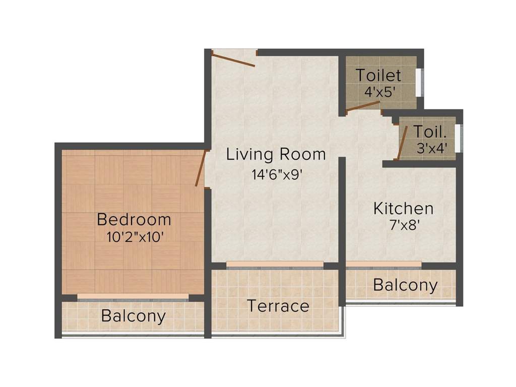 Today Paradise (1BHK+1T (650 sq ft) 650 sq ft)