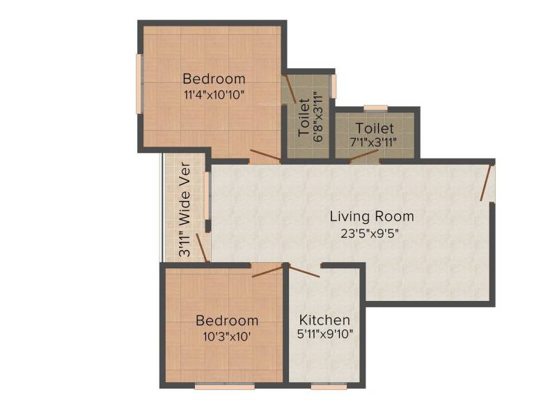 Goldwin Ganpati Umang (2BHK+2T (962 sq ft) 962 sq ft)