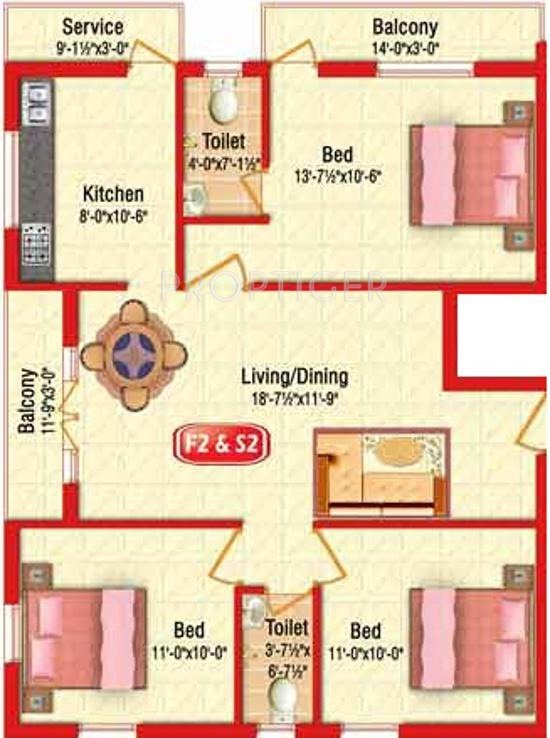 Sankar Yatra (3BHK+2T (1,186 sq ft) 1186 sq ft)