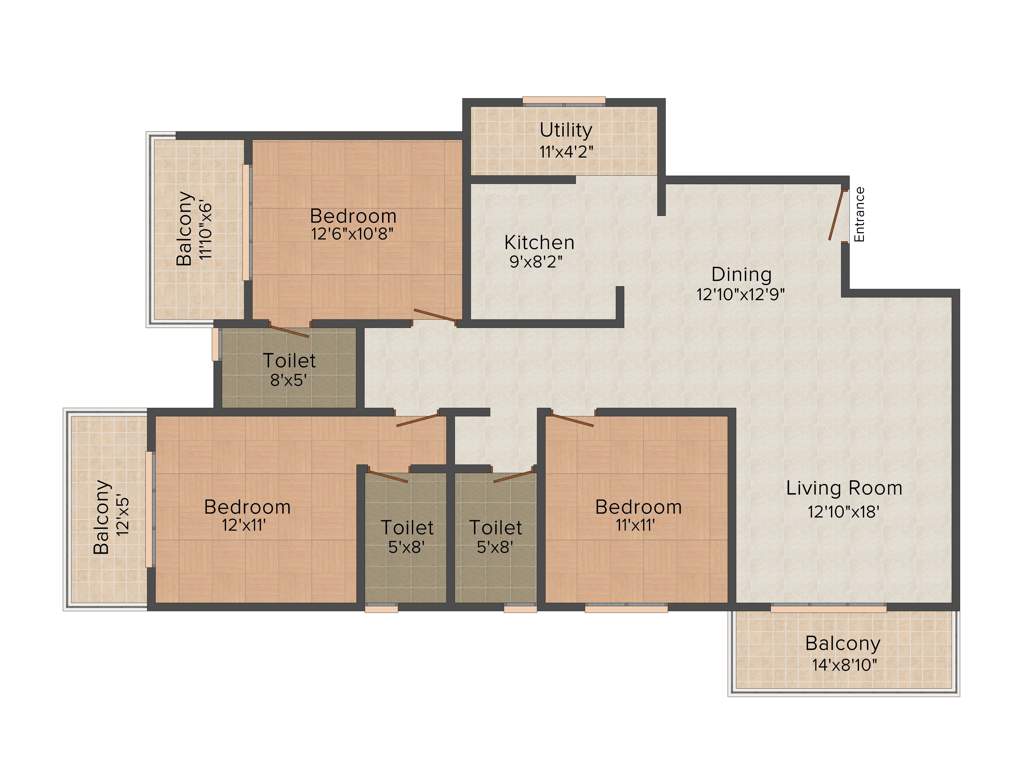 Century Saras (3BHK+3T (1,758 sq ft) 1758 sq ft)