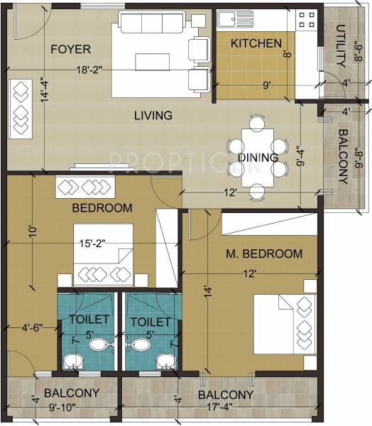 Mayur Daffodils (2BHK+2T (1,300 sq ft) 1300 sq ft)
