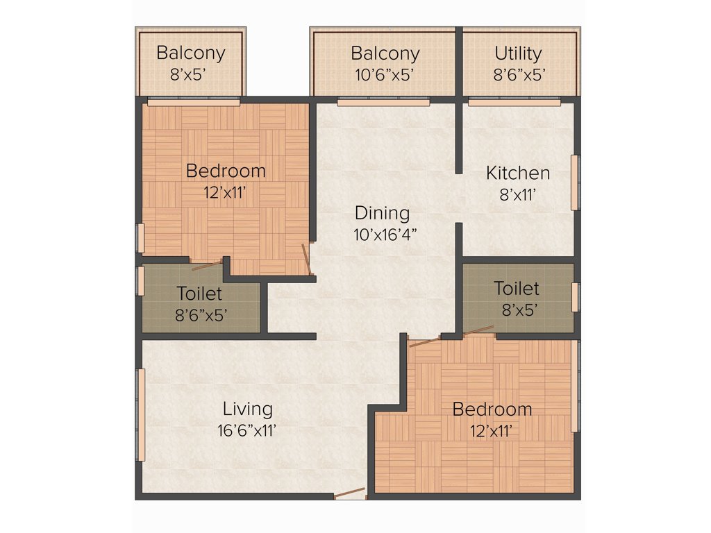 Vars Splendid (2BHK+2T (1,300 sq ft) 1300 sq ft)