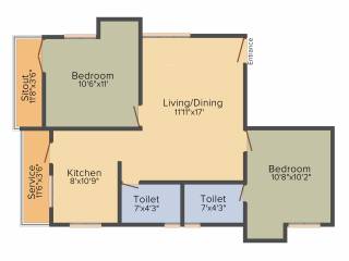 Mettupakkam Orchid (2BHK+2T (1,000 sq ft) 1000 sq ft)