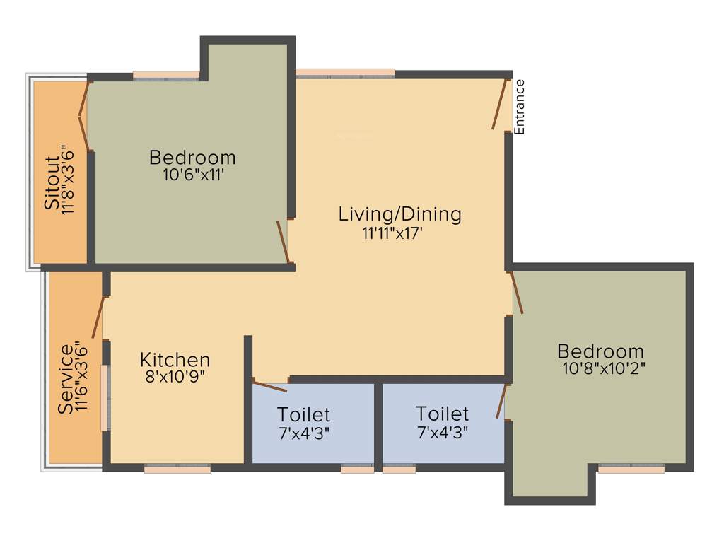 Mettupakkam Orchid (2BHK+2T (1,000 sq ft) 1000 sq ft)