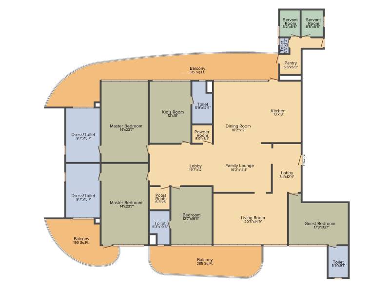 Mahagun Marvella (5BHK+5T (5,600 sq ft) + Servant Room 5600 sq ft)