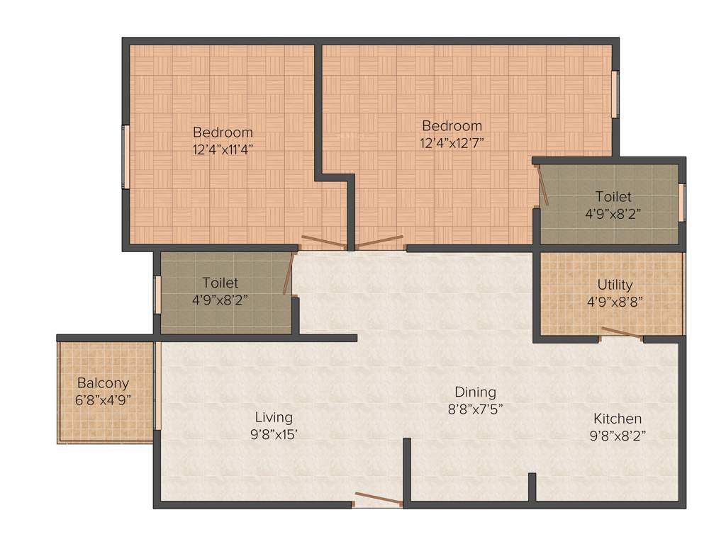 Purple Woods (2BHK+2T (1,200 sq ft) 1200 sq ft)
