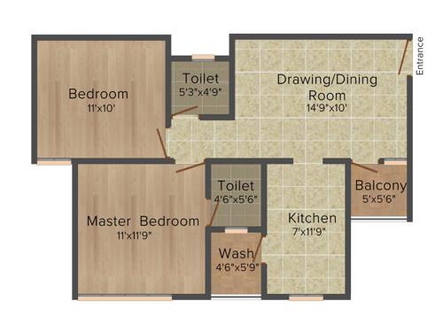 Galaxy Shubham Galaxy (2BHK+2T (873 sq ft) 873 sq ft)