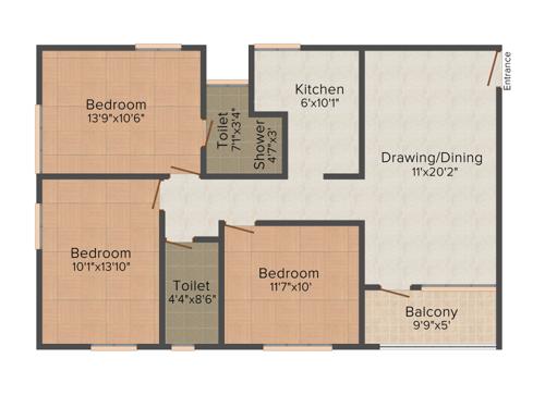 Shilp Sapphire (3BHK+2T (1,440 sq ft) 1440 sq ft)