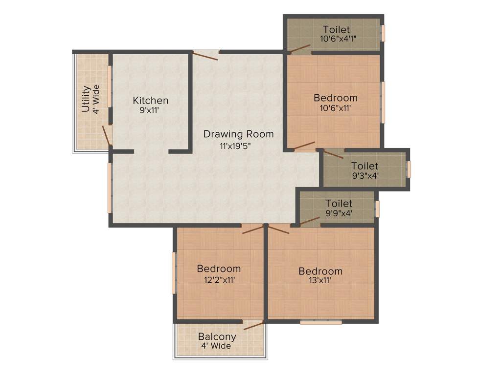 Green Amans Imperial (3BHK+3T (1,550 sq ft) 1550 sq ft)