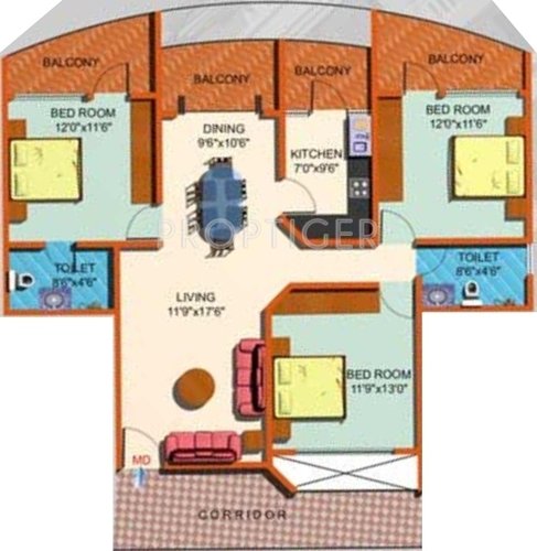 Srinivasa Ramanuja Enclave (3BHK+2T (1,500 sq ft) 1500 sq ft)