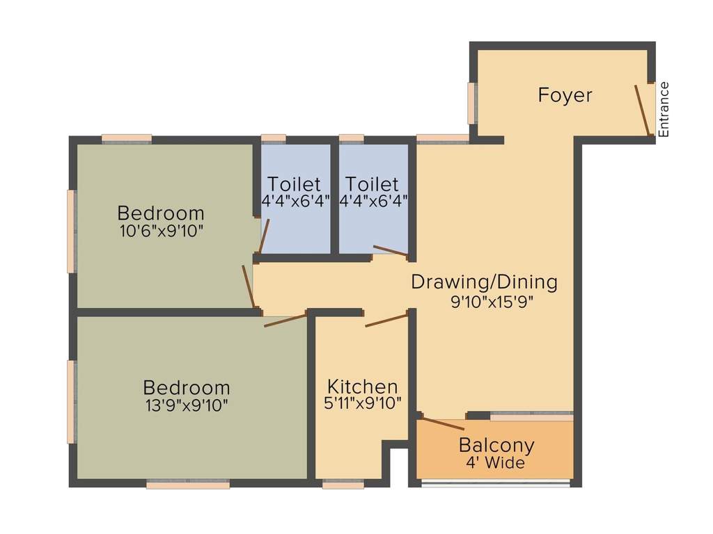 Chitra River Breeze (2BHK+2T (918 sq ft) 918 sq ft)
