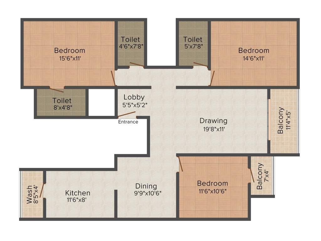 Ashish Prajakta Royale (3BHK+3T (1,650 sq ft) 1650 sq ft)