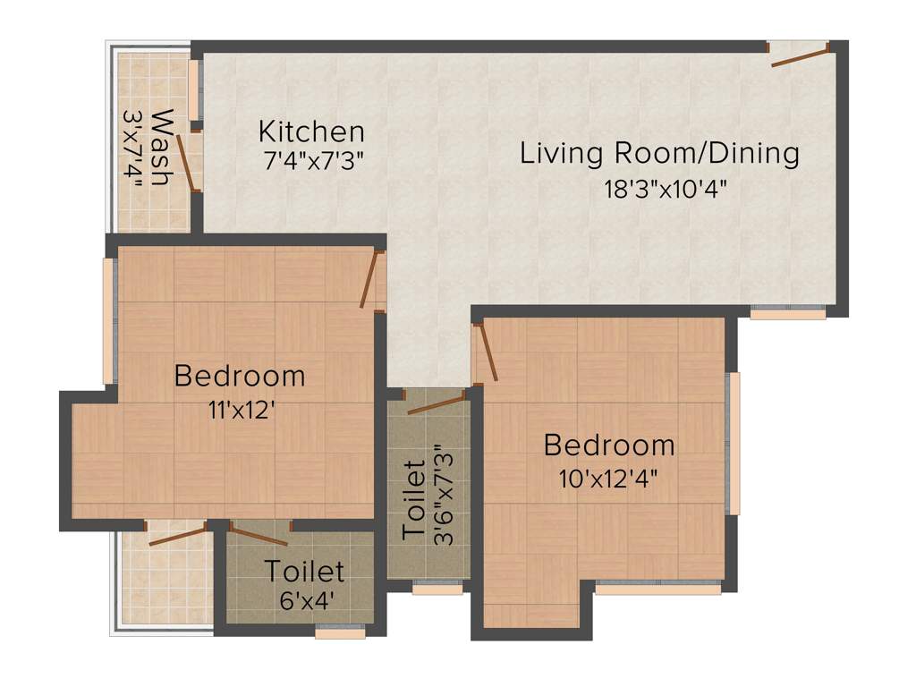 Shyam Elegance (2BHK+2T (1,260 sq ft) 1260 sq ft)