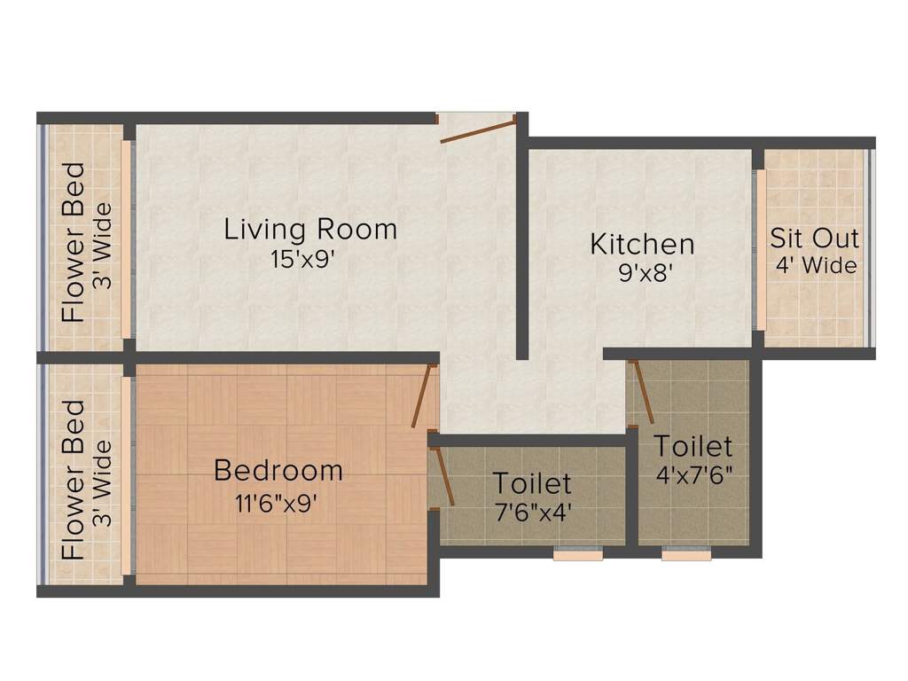 DBR Vaibhav Hills (1BHK+1T (675 sq ft) 675 sq ft)