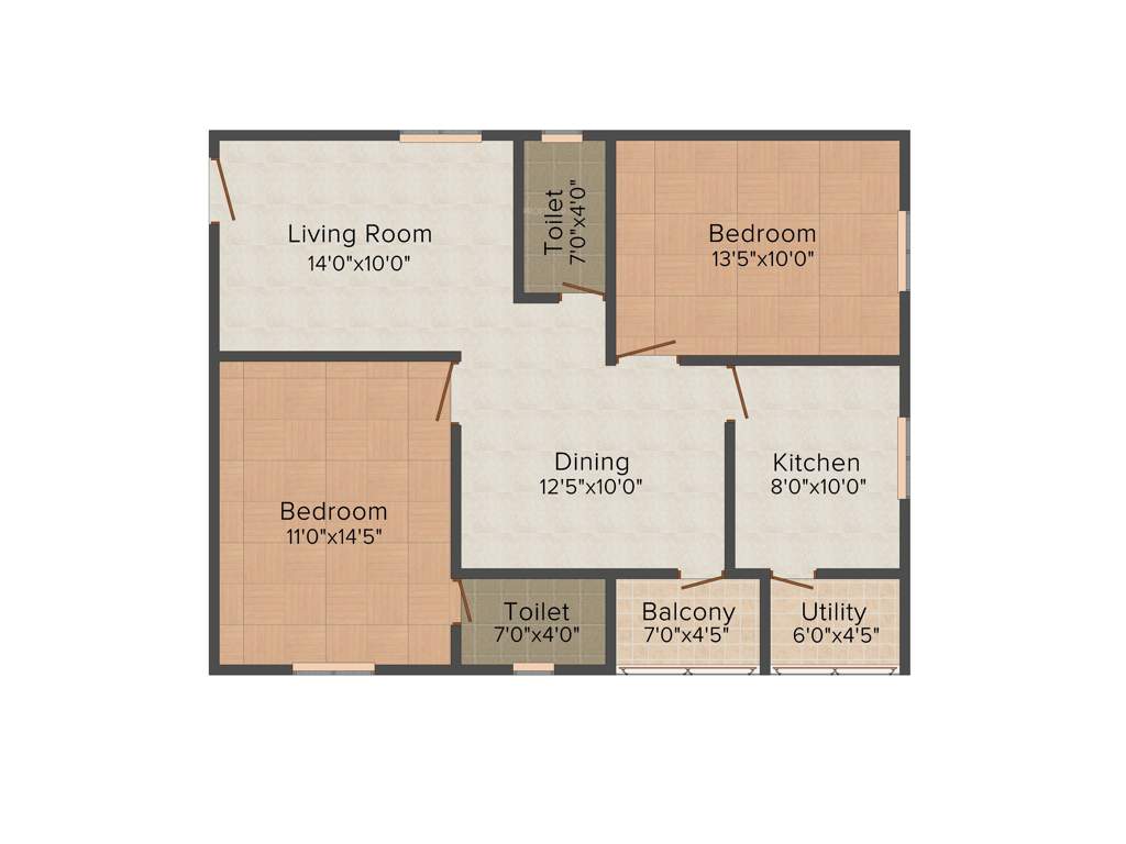 Shri Rama Royale (2BHK+2T (1,080 sq ft) 1080 sq ft)