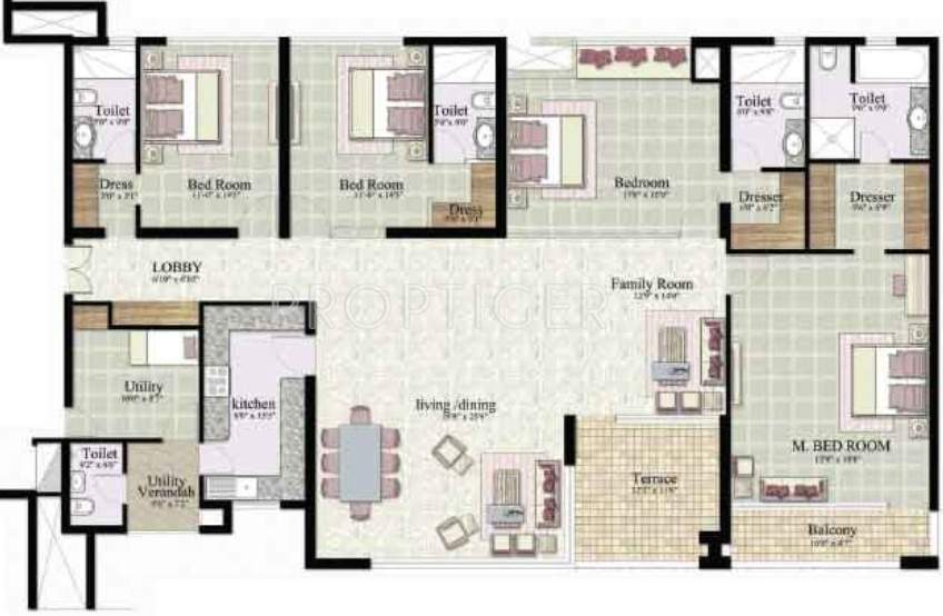 Jaypee The Kalypso Court (4BHK+4T (3,180 sq ft) 3180 sq ft)