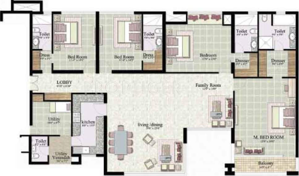 Jaypee The Kalypso Court (4BHK+4T (3,200 sq ft) 3200 sq ft)