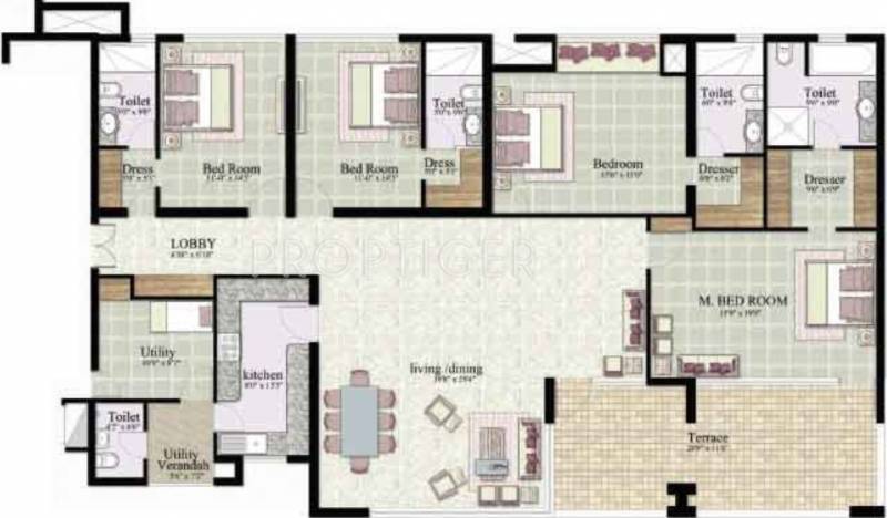 Jaypee The Kalypso Court (4BHK+4T (3,360 sq ft) 3360 sq ft)