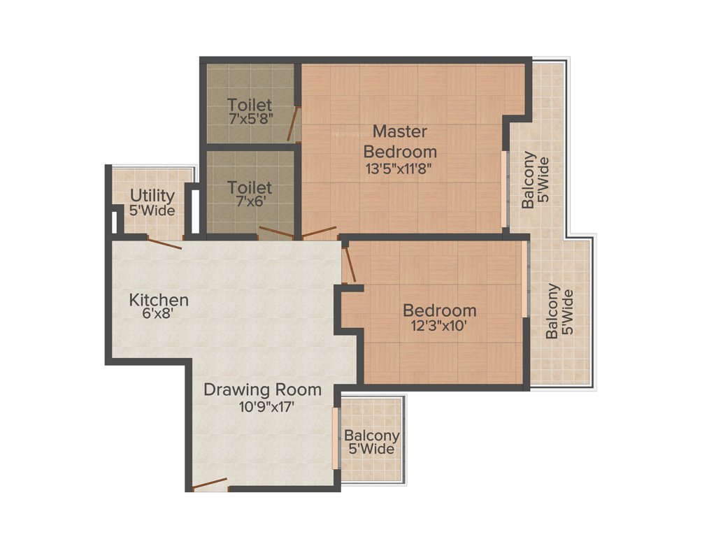 SKB Gold Coast (2BHK+2T (1,200 sq ft) 1200 sq ft)