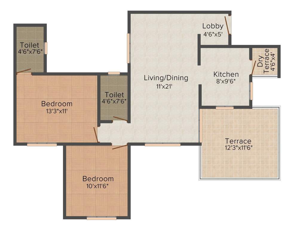 Laxmi Ivana (2BHK+2T (1,090 sq ft) 1090 sq ft)