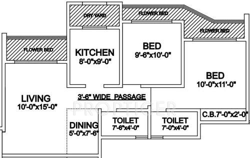 Raj Antila (2BHK+2T (1,025 sq ft) 1025 sq ft)