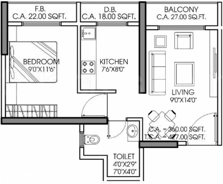 Clan Clan City (1BHK+1T (652 sq ft) 652 sq ft)