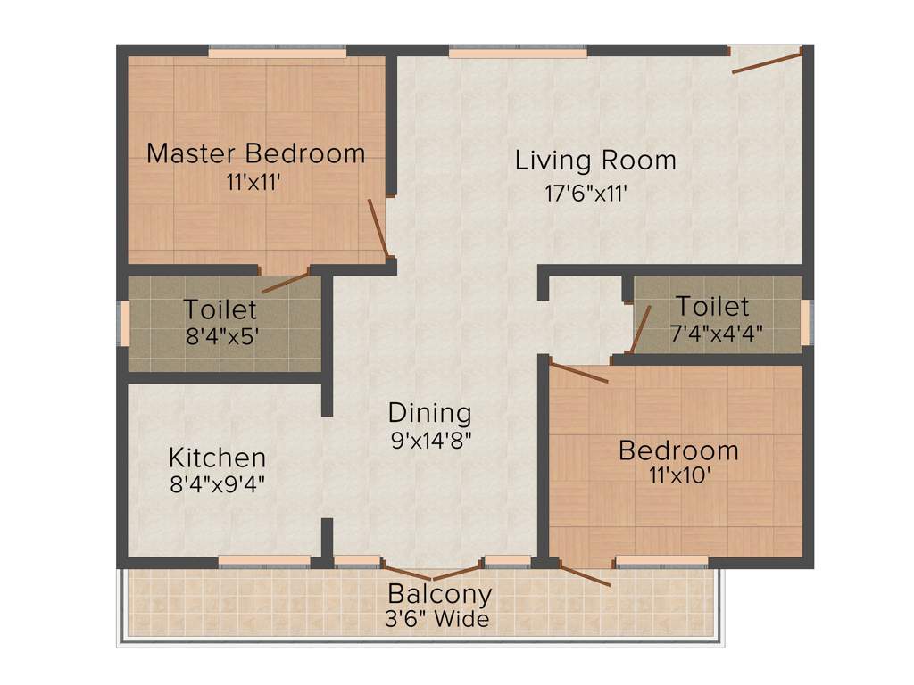 Puja Navarathna (2BHK+2T (1,130 sq ft) 1130 sq ft)