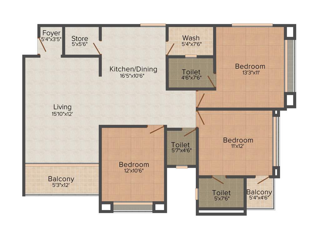 Galaxy Galaxy Height (3BHK+3T (1,512 sq ft) 1512 sq ft)