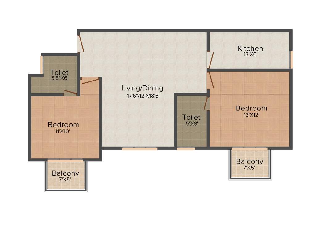 Venus Venus Hydra (2BHK+2T (1,043 sq ft) 1043 sq ft)